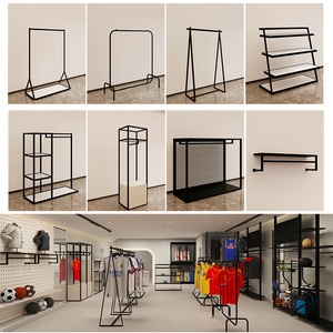 Cửa hàng thiết kế bán lẻ may túi Giày Rack hiển thị tùy chỉnh Giày Túi kệ trưng bày vải đứng kim loại quần áo giá - Product Image 2