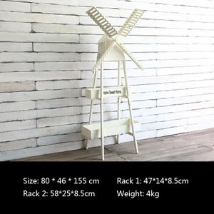 나무 식물 장식 디스플레이를위한 바퀴와 스탠드 <span class=keywords><strong>2</strong></span> 바퀴 달린 나무 왜건 식물을위한 선반과 단단한 나무 장식 디스플레이 랙 카트 - Product Image 2