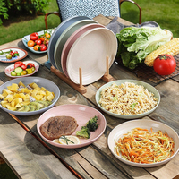 Offre Spéciale : Ensemble d'assiettes durables de 9 pouces en paille de blé sans BPA, incassables et réutilisables, pour salades, avec caractéristiques écologiques