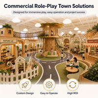 Área de juegos infantil modular con tobogán y diseño de mercado, estándar EN1176, lista para uso en centros comerciales y zonas infantiles