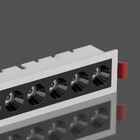 Boyid Luminaire LED encastré moderne en aluminium, grille linéaire, anti-éblouissement, bord étroit, CRI 90 élevé, angle de faisceau 24°, blanc neutre 4100K