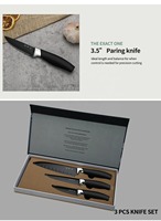 Promotion cadeau noir résine Rada couverts lame en acier inoxydable couteau à éplucher couteau à tomate poignée souple cuisine couteau à éplucher