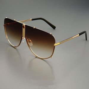 Gafas de Sol de Piloto Extra Grandes con Logotipo Personalizado, Moda Vintage 2025, para Hombre y Mujer, Montura Grande, Estilo Punk, Lentes Degradadas con Protección UV400, Metálicas - Product Image 3