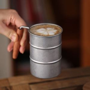 Tasse à eau rétro en acier inoxydable SUS 304 avec poignée en bois, <span class=keywords><strong>mug</strong></span> à café vintage en métal, tasse à boire portable pour le camping et le bar - Product Image 2
