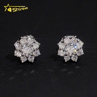 Orecchini Hip Hop di Lusso in Argento 925 con Moissanite Taglio Brillante Colore D VVS1, Lavorazione Artigianale Premium