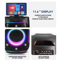 Máquina de Karaoke P2801 con Micrófono Inalámbrico y Pantalla, Bocinas Bluetooth con Pantalla, Parlante Bluetooth con Pantalla