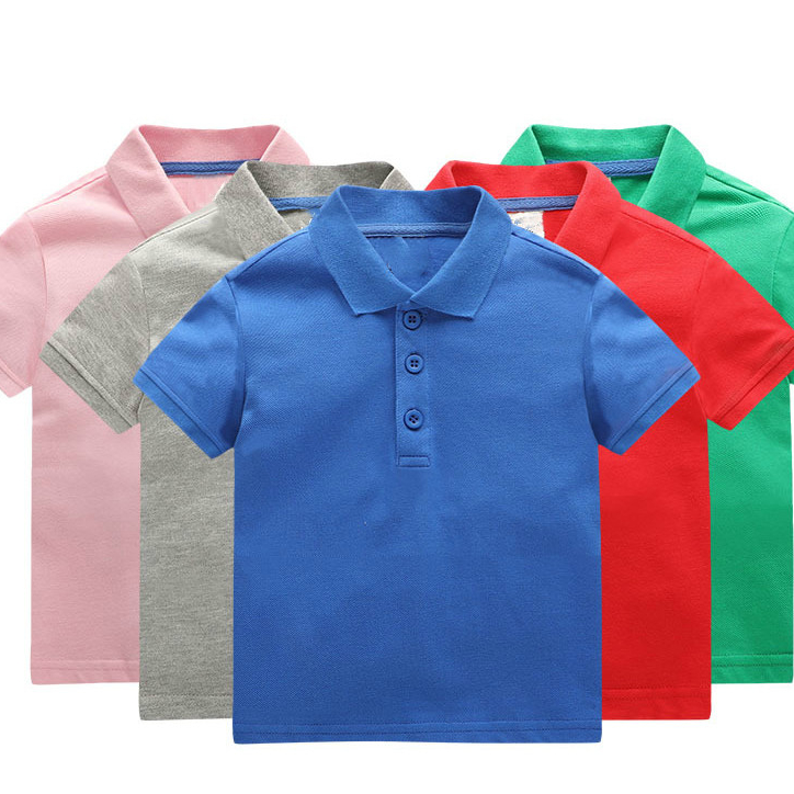 Летняя простая детская рубашка-поло с короткими рукавами, хлопковая рубашка-поло с логотипом на заказ, однотонная Детская Повседневная рубашка-поло из пике