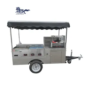 Gerobak Makanan Mobile Stainless Steel Hot Dog Cart