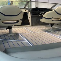 Tapis de pont en mousse EVA imitation teck pour plateforme de bain et cockpit de bateau Four Winns V225, style SeaDek MarineMat Gatorstep, auto-adhésif