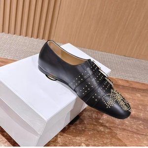Mocassins à rivets pour <span class=keywords><strong>femme</strong></span>, version montante, nouveau style printemps, en cuir véritable, à bout carré, chaussures plates polyvalentes avec boucle de ceinture - Product Image 4