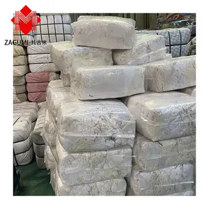 Grade A 10Kg 20kg 25kg Industrial cleaning rags oil absorbent cloth scraps white t shirt cotton rags bag of white rags