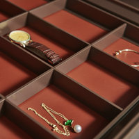 Tiroir de rangement multifonction RMS à fermeture douce pour armoire, boîte à bijoux, double amortisseur, rail en aluminium/cuir pour chambre à coucher