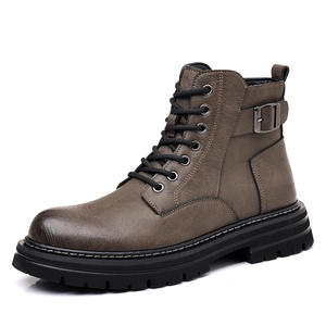 Botas de Trabajo para Hombre, Modelo 2026, Forradas de Lana, Estilo Británico Retro, Cálidas para Invierno, Versátiles, de Cuero - Product Image 5