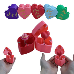 3D Printed Surprise <b>Box</b> Heart Shape Plastic Magnetic Valentine'S Day <b>Gift</b> Toy With Spring Mechanism For Couples - Product Image 2