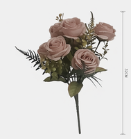 Fleurs artificielles roses poudrées en soie, fausses fleurs pour bouquets de mariage DIY, centres de table pour douche nuptiale et décorations de table