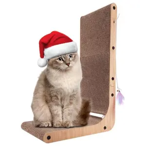 Wholesale Custom L-Shaped Corrugated Cat Scratch Pad Wall-Mounted Organ Cat Scratching Board For Cat Trees Scratchers