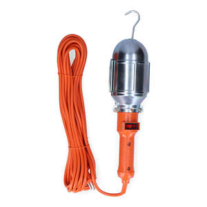 Portable E-27 lamp with switch, metal <b>hook</b> and 5m <b>cable</b>, ideal for outdoor lighting and projects. - Product Image 1