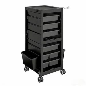 Armoire de rangement pour salon de coiffure, Meuble de rangement pour outils de coupe avec porte, Armoire à outils mobile, Chariot de salon de coiffure, Chariot pour outils de coloration à chaud - Product Image 1