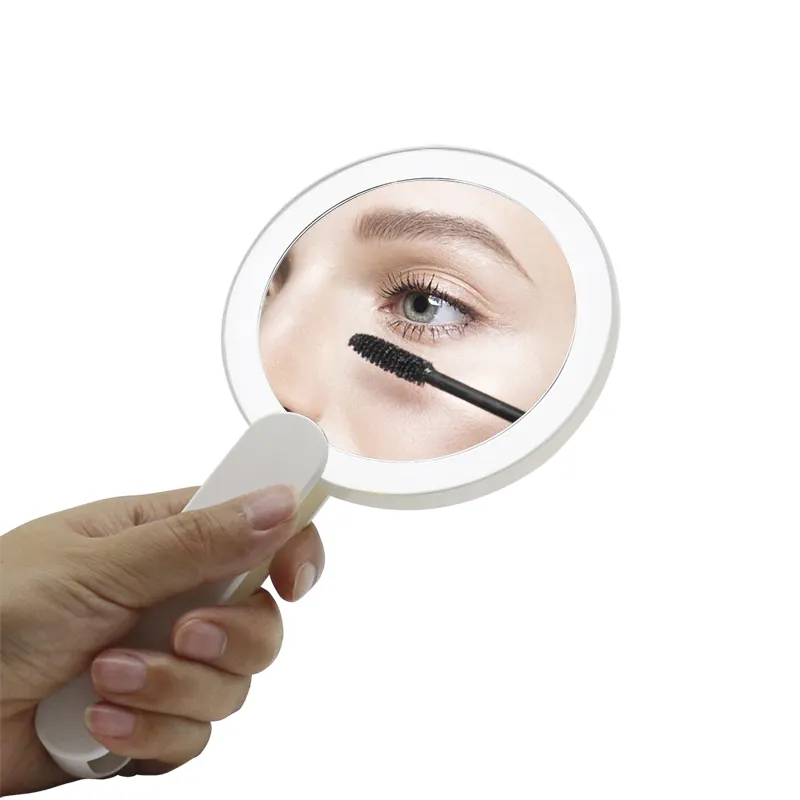 Custom hand held makeup mirror private label led handheld mirror