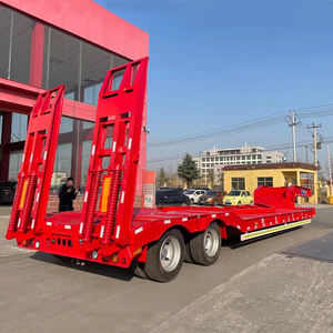 60ton 100ton 12 Wheelers contentor chassis Loader Lowbed Truck Reboque cama baixa plataforma Semi-reboque - Product Image 5