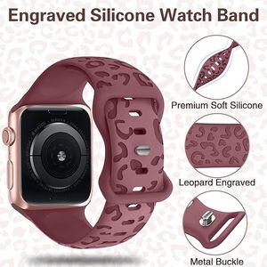 Ultra Series 9-1 Bandas de reloj de silicona Diseño grabado Transpirable Compatible con modelos de reloj inteligente 40mm 45mm-Mujeres Hombres - Product Image 2