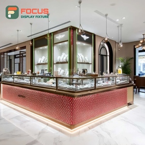 Modern Jewelry Retail Fixtures Polished Surface Boutique Space Glass Showcase - Product Image 1