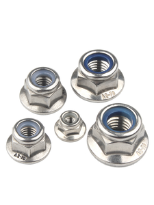 Éléments de fixation pour outillage : Inserts hexagonaux autobloquants en acier inoxydable M3 M4 M5 M6 M8 M10 M12, Écrous isolants en nylon, Écrous à bride hexagonale - Product Image 6