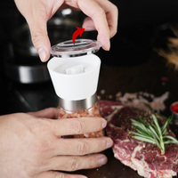 Ensemble de 6 moulinets à sel et à poivre rotatifs à pouce avec support pour la vente en gros d'outils de cuisine