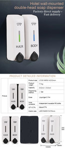 Mới đến hướng dẫn sử dụng 700ml tay xà phòng <span class=keywords><strong>Dispenser</strong></span> đôi và bọt Tính năng ABS chất liệu cho khách sạn - Product Image 3