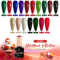 Collection de vernis gel pailletés de Noël Deroi, sans HEMA ni TPO, vernis gel en flacon, logo personnalisé, vente en gros, OEM disponible, vernis gel UV pour les fêtes