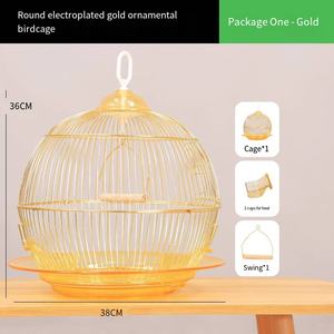 Luxe Vogelkooi Parel Tijgerhuidvink Papegaaienkooi Massief Goud Gegalvaniseerd Metalen Knoopsluiting Doos Verpakt - Product Image 6