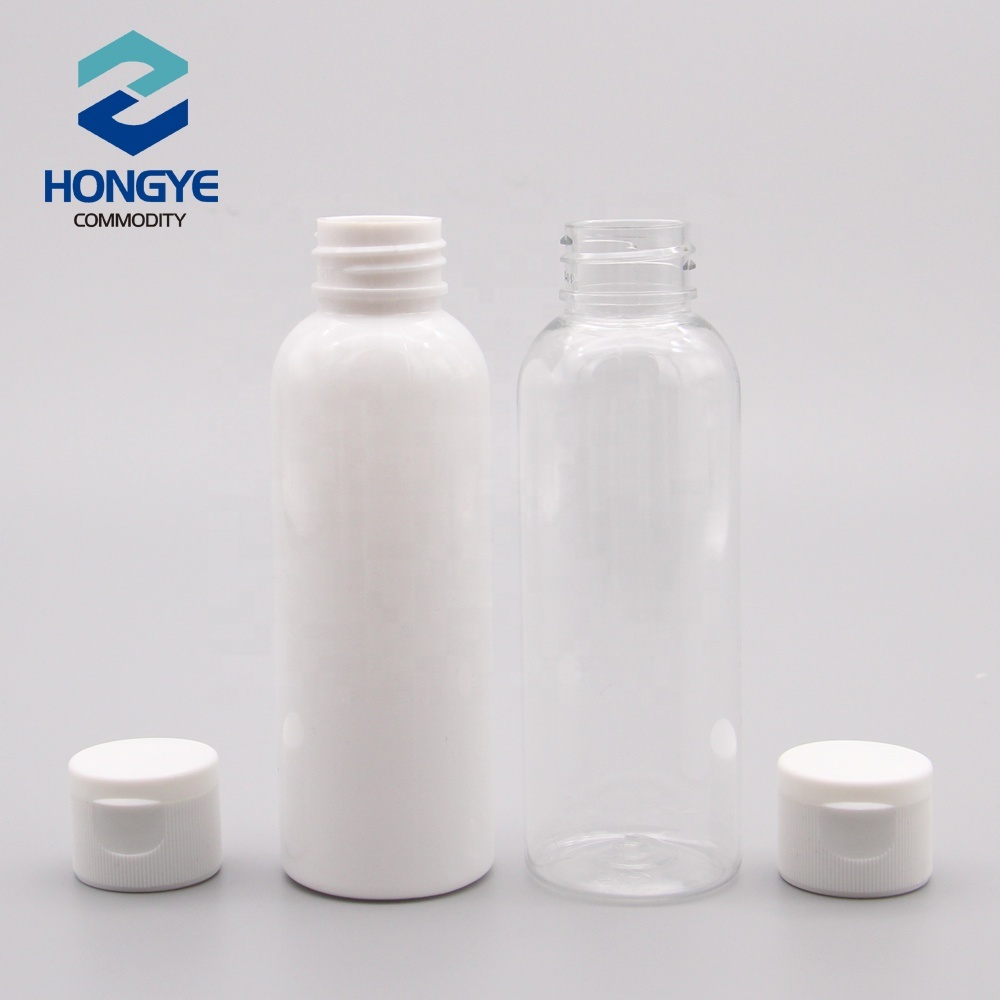 100 ml cosméticos de plástico de pet tapa de embalaje del envase 100 ml botellas de champú con tapa flip top