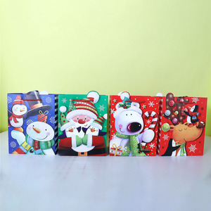Omet Vert Père Noël Père Noël Chapeau <span class=keywords><strong>de</strong></span> cerf Flocon <span class=keywords><strong>de</strong></span> neige Bonhomme <span class=keywords><strong>de</strong></span> neige Poudre saupoudrée Cadeau Sac en papier - Product Image 5