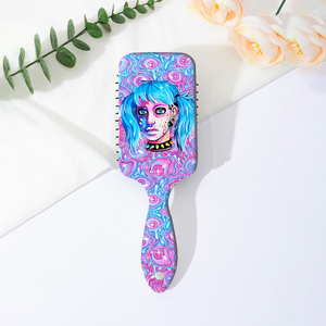2025 Halloween classique mode brosse à cheveux crâne Airbag peigne poignée en plastique Portable pour Salon coiffure démêlant idée cadeau - Product Image 5