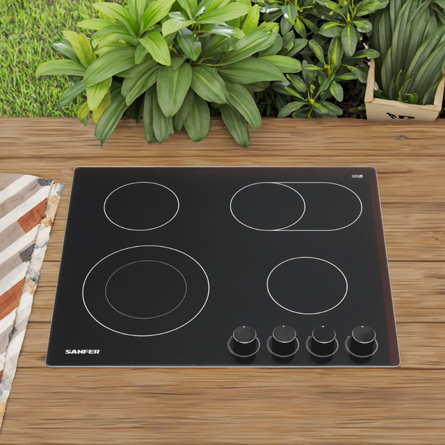 Black Portable 60cm Cook-top Induction Hob Ceramic Cooker