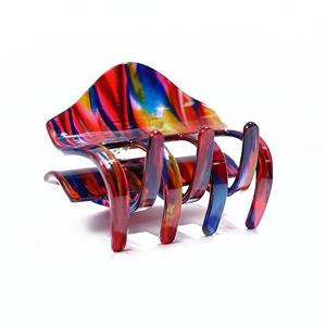 CANYUAN <span class=keywords><strong>Pince</strong></span> à cheveux en acétate de 7 cm, style encre iridescente, à dents entrecroisées, esthétique peinture à l'huile artistique - Product Image 5