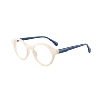 Gafas Redondas Pequeñas Retro de Acetato, Montura Óptica de Moda, Gafas de Diseño Coloridas