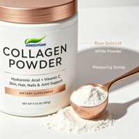 Collagène en poudre OEM Advanced, collagène hydrolysé avec acide hyaluronique et vitamine C pour l'hydratation de la peau, les cheveux, les ongles et le soutien des articulations