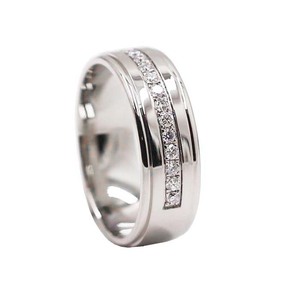 Pass Diamond <span class=keywords><strong>Tester</strong></span> Wedding Band Set Diamantes Naturais Sólido 14k Bandas De Noivado De Ouro Anéis Abertos Para As Mulheres - Product Image 1