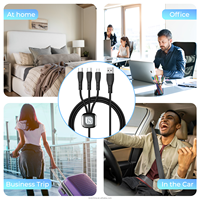 Câble de chargeur multi-téléphones tressé universel 3 en 1 Cordon de charge extra long Câble Usb multiple avec Usb c Micro Usb