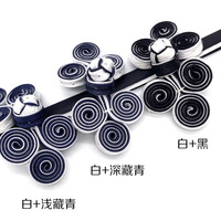 Tissu doré trois boutons de roulette faits à la main Cheongsam bouton de chemise Style ethnique invitation de mariage bouton de boîte-cadeau