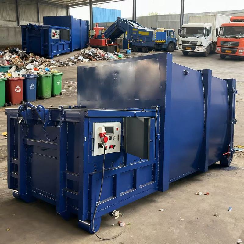 Efficient Mobile Garbage Compactor with Motor