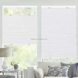 Aangepaste Venster Schaduw No-Geweven Blackout Wit Kamer Duisternis Plisse Jaloezieën Top Down Bottom Up Draadloze Cellular Shades