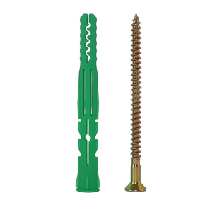 Juego de Tubos de Expansión 8x80, Anclaje de Plástico Verde con Tornillo para Fijación de Armarios y Guardarropas en la Pared - Product Image 1