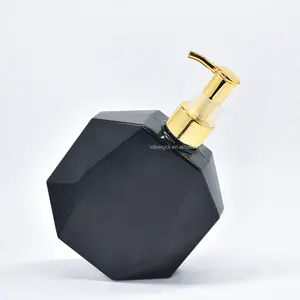 200 ml 250 ml 300 ml luxuriöse schwarze Plastikflasche mit goldenem Clip-Pumpe für Shampooverpackung