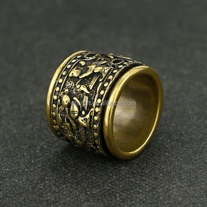 Bague en cuivre pur faite à la main de style antique CA140 pour hommes, période <span class=keywords><strong>Guangxu</strong></span> de la dynastie Qing - Product Image 3