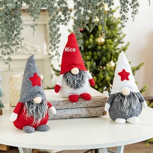 Sitting Faceless <b>Christmas</b> Gnome Doll Star Snowflake Hat Tomte Gnome Figurine Xmas Home <b>Table</b> Decor Ornament - Product Image 1