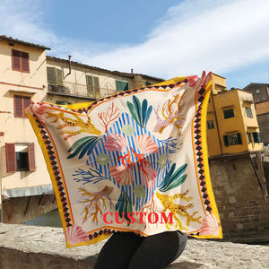 وشاح مربع نسائي قابل للتخصيص من الحرير الصناعي، طباعة رقمية، صديق للبشرة، تصميم مزدوج الجانب، تخصيص على نطاق صغير - Product Image 6