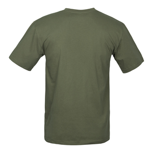 Camiseta ajustada táctica de manga corta con logotipo personalizado, camiseta informal de cuello redondo de algodón de manga corta con estampado en blanco de Color verde oliva - Product Image 3
