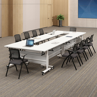 Table de formation pliante moderne ensemble de chaises bureau multifonctionnel classe de tutorat Double bureau table de conférence d'épissage mobile